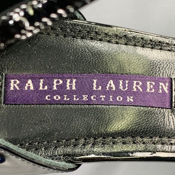 RALPH LAUREN Size 7.5 Black Patent Leather Strappy Sandals - Picture 7 of 8